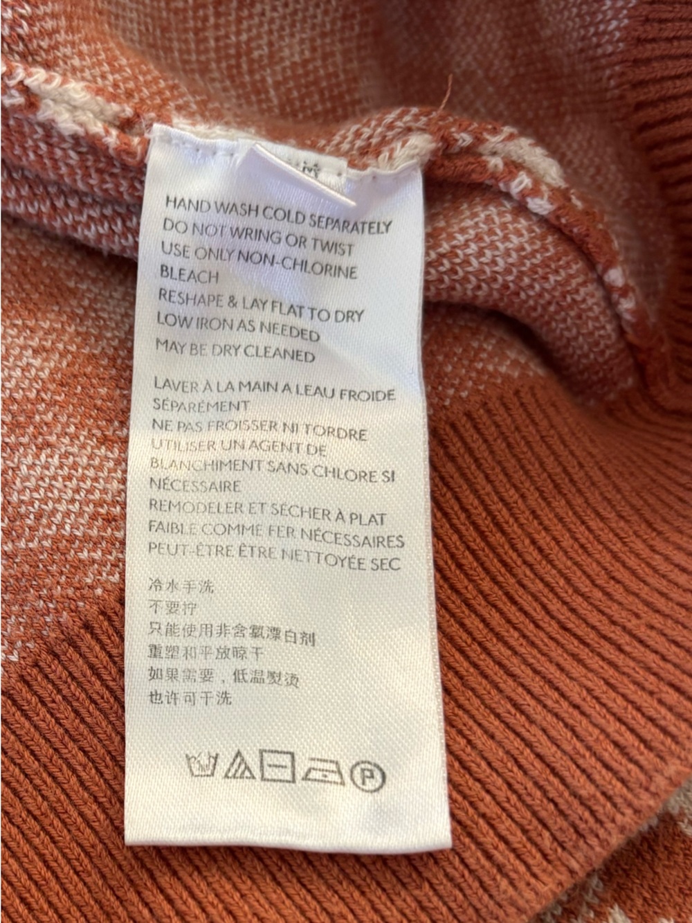 Urban Outfitters Cropped Cardigan Orange White Gingham Knit Sweater Size Medium - Picture 4 of 5